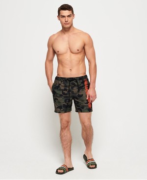 Superdry State Volley Férfi Fürdőruha Olivazöld/Camo | WAZQY4897